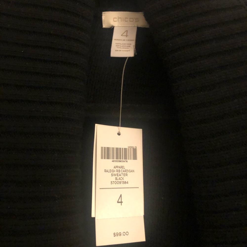 Chico’s Women’s Black Textured Crop Sweater